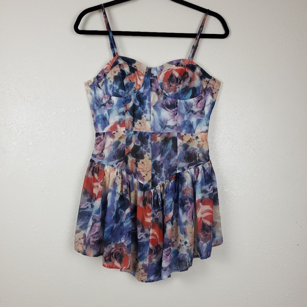 Cider NWT Floral Balletcore Corset Cami Dress Size S
